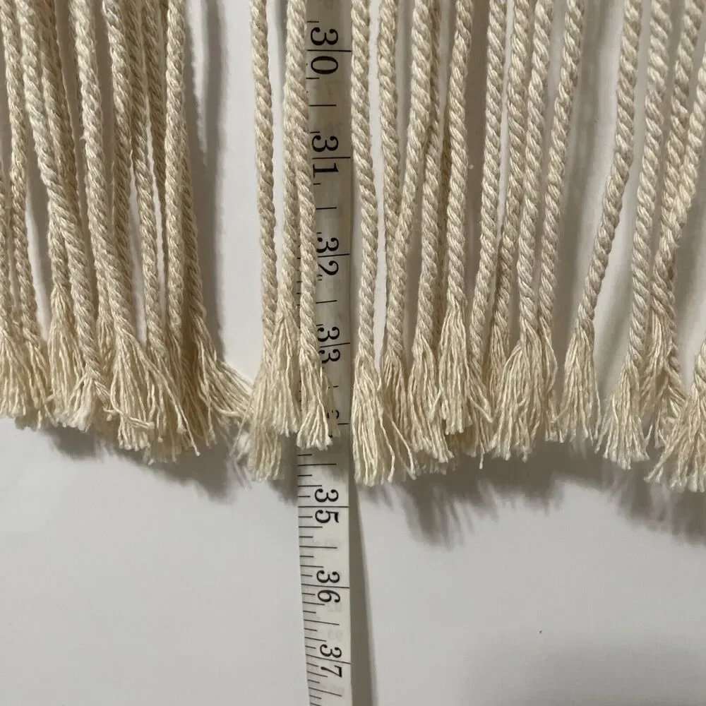 Macrame Woven Circle Cotton Tassel Round Wall Hanging Dorm Decor Bohemian New!